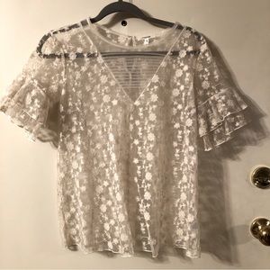 NWT Maurice’s ivory lacy babydoll top